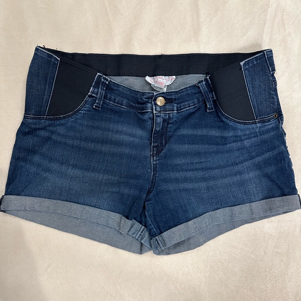 Dark Denim Maternity Shorts